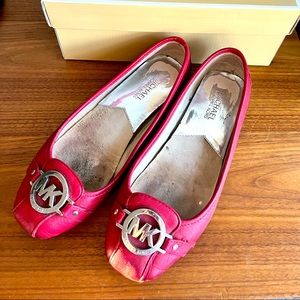 Red MK leather flats